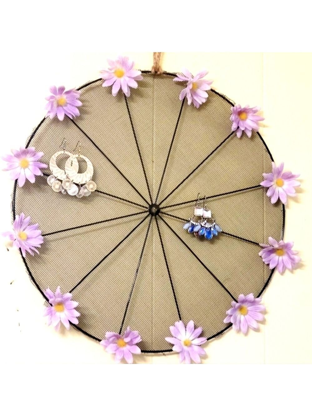 Handmade Bicycle Wheel Earring Holder Display